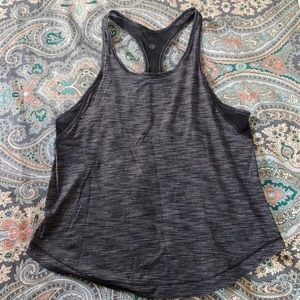 Black and grey Lululemon tank with back mesh panel size 8